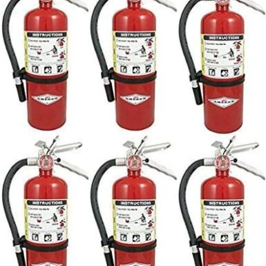 Amerex B402, 5lb ABC Dry Chemical Class A B C Fire Extinguisher, with Wall Bracket, 6 Pack
