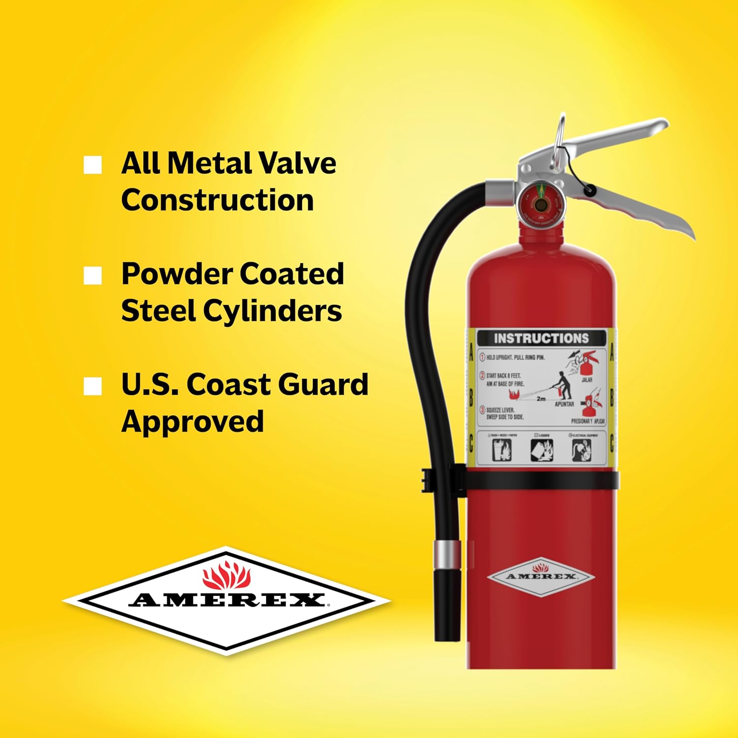 Amerex B402, 5lb ABC Dry Chemical Class A B C Fire Extinguisher, with Wall Bracket, 6 Pack - Image 4