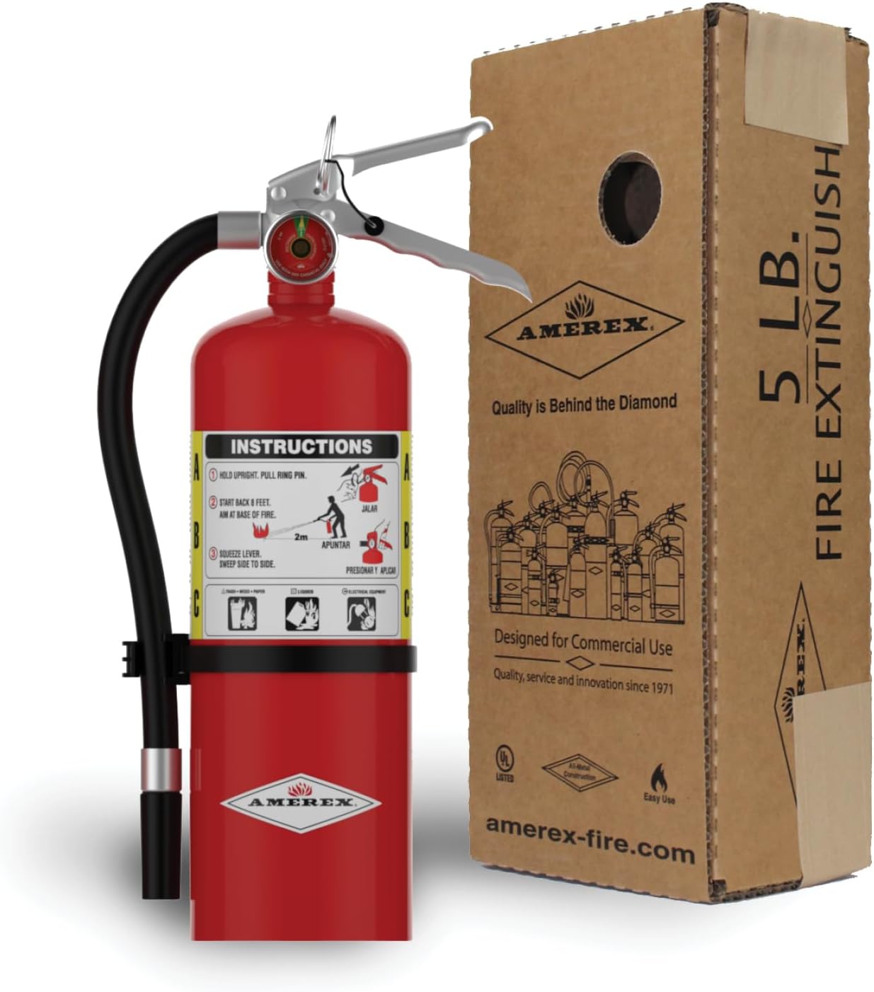 Amerex B402, 5lb ABC Dry Chemical Class A B C Fire Extinguisher, with Wall Bracket, 6 Pack - Image 5