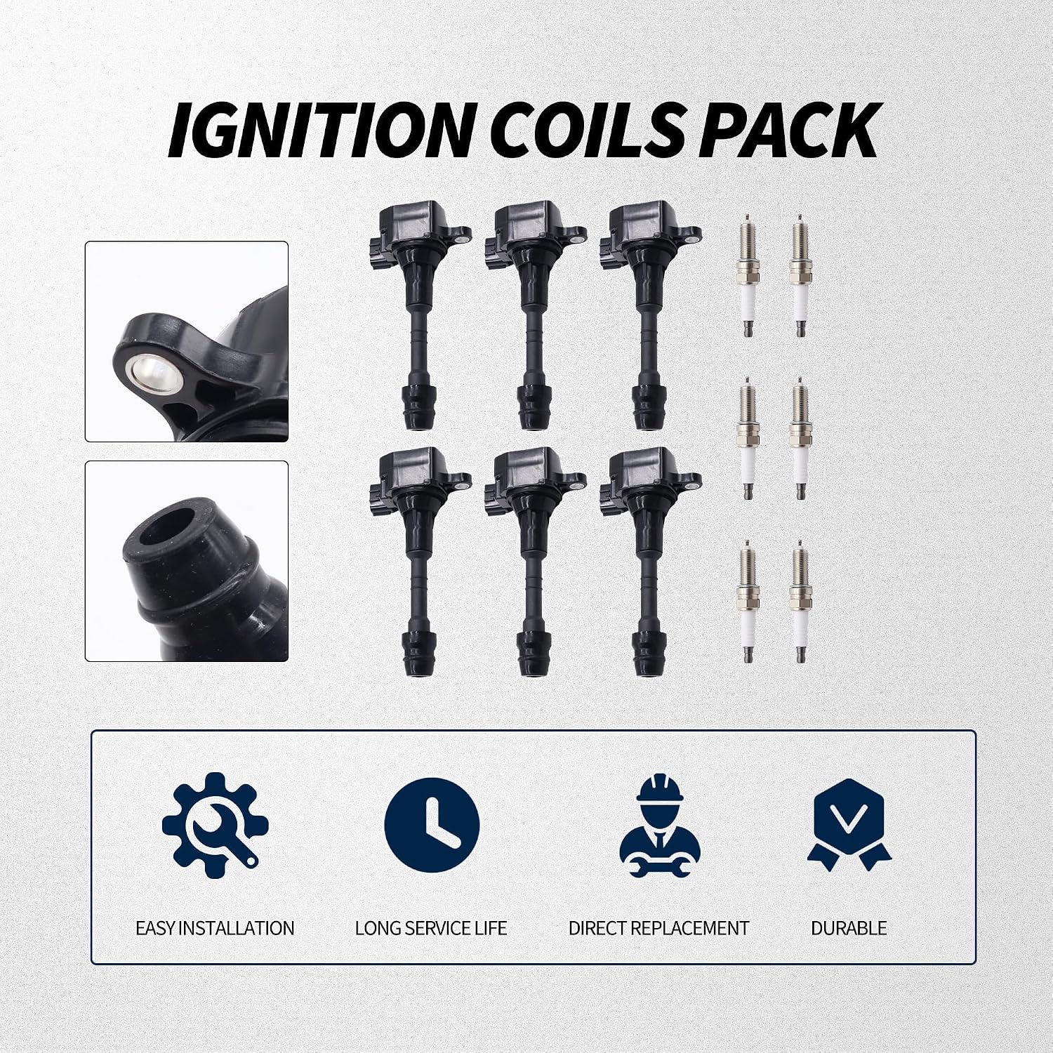 UF349 Ignition Coil Pack and Iridium Spark Plugs Set of 6 - Image 3