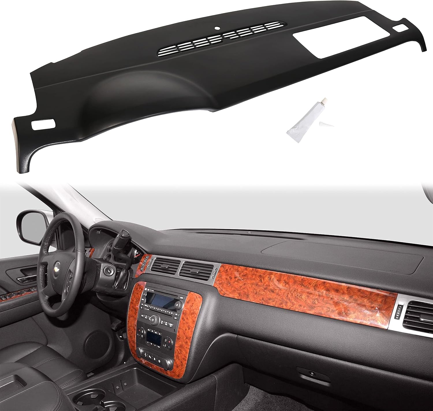 Kojem Dash Board Cover Cap Compatible with 07-14 Yukon Tahoe Silverado