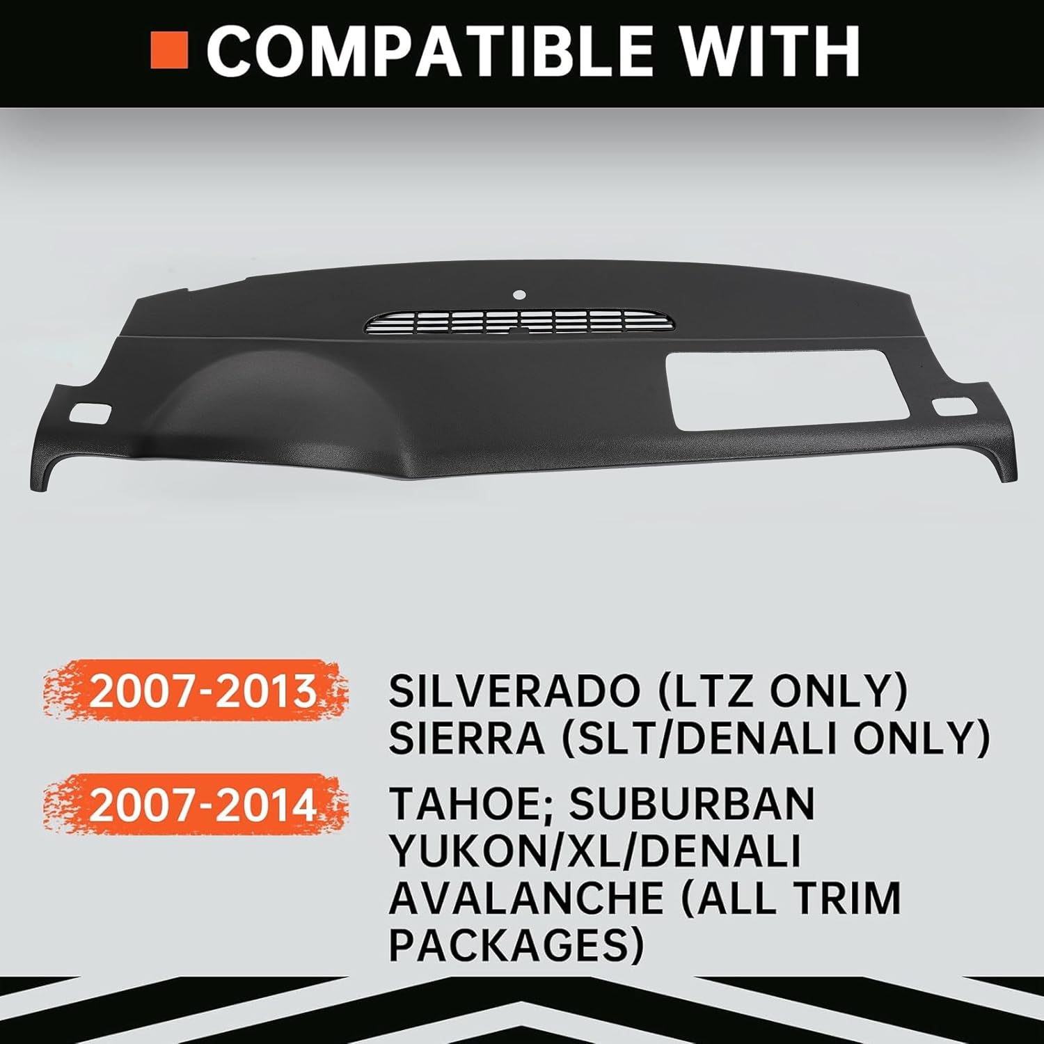 Kojem Dash Board Cover Cap Compatible with 07-14 Yukon Tahoe Silverado - Image 2