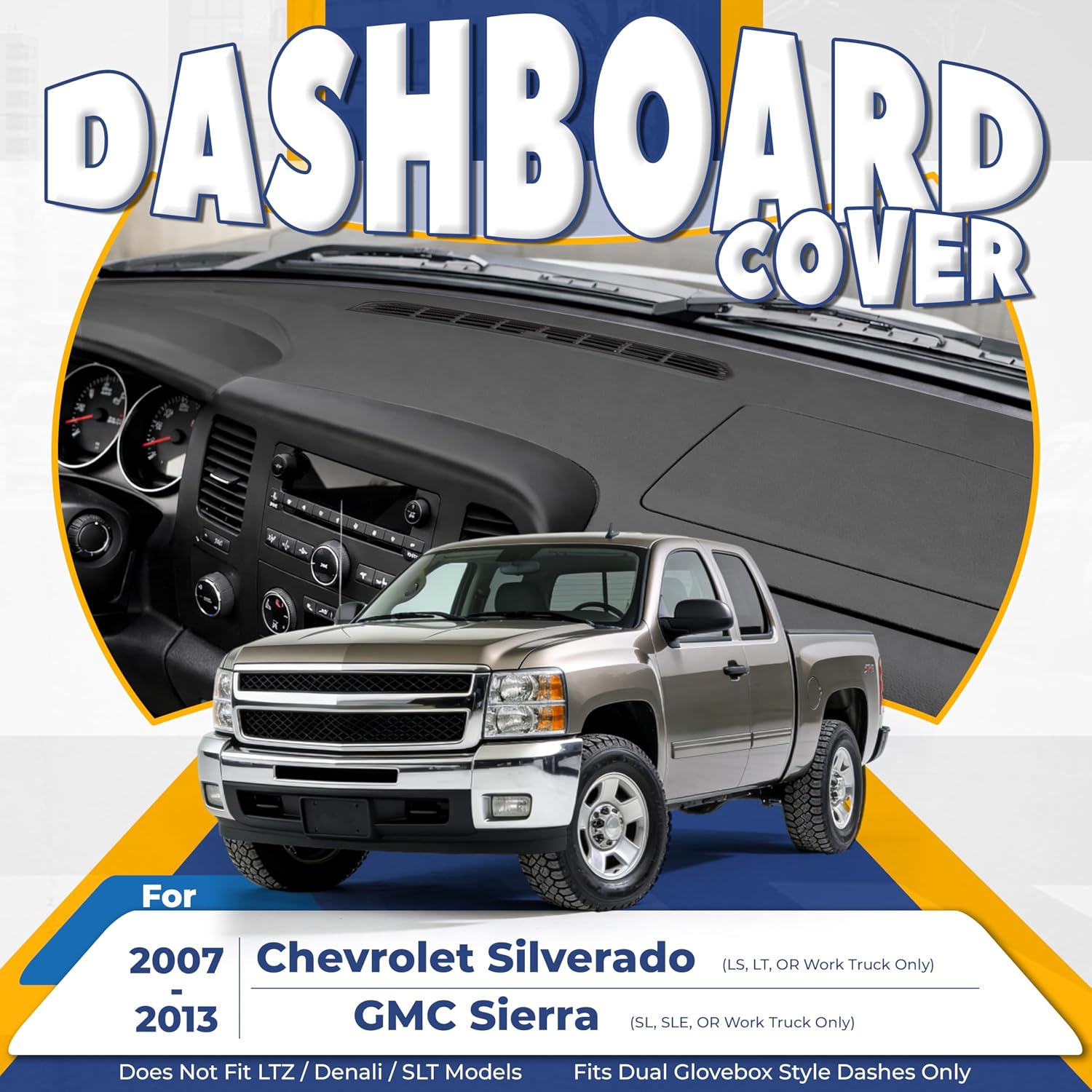 Dashboard Cover Compatible with 2007-2013 Silverado Sierra - Image 2