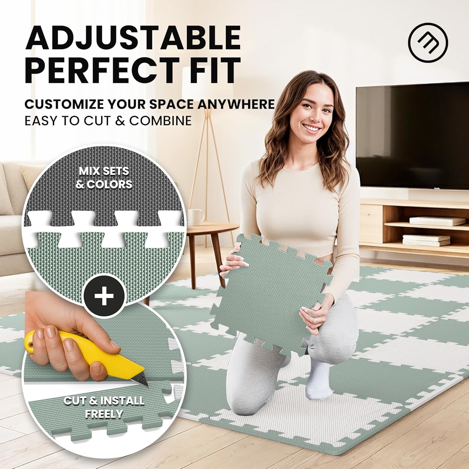 bemaxx Gym Mats Set - EVA Interlocking Foam Floor Tiles Workout Mat Puzzle - Image 4
