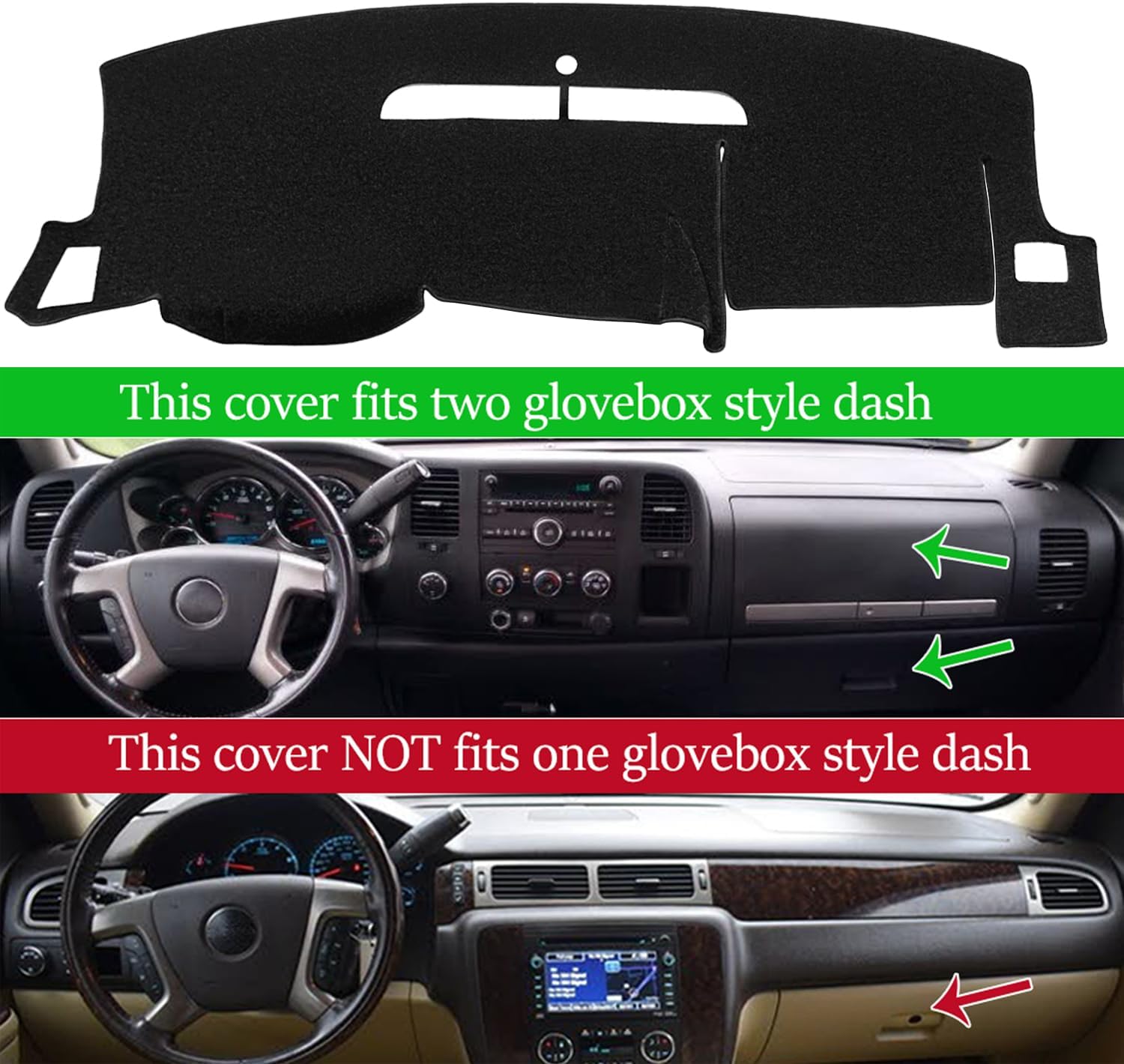 Dash Cover Mat for 2000-06 Chevy Suburban Tahoe Avalanche (00-06,Beige) Y44 - Image 2
