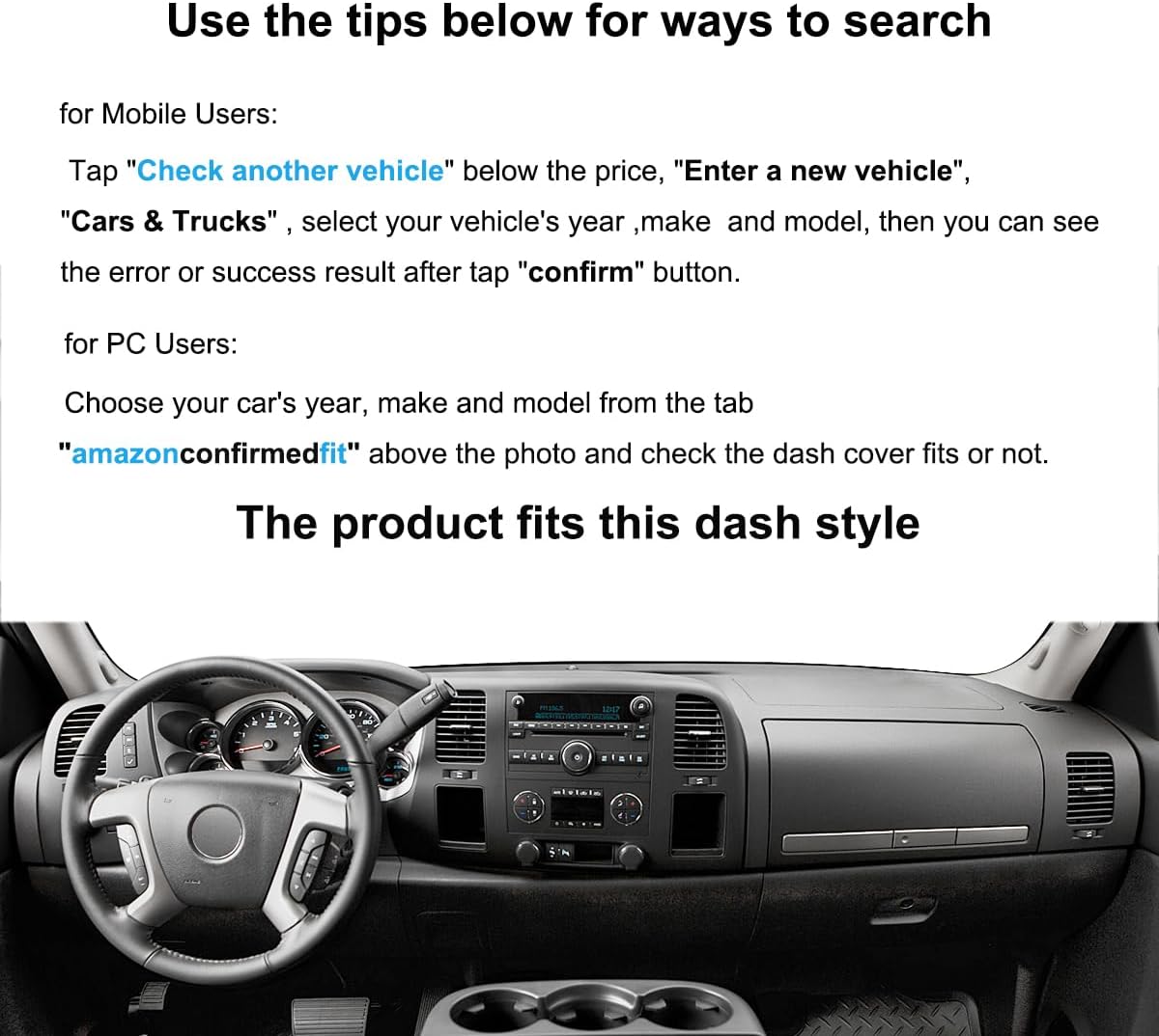 Dash Cover Mat for 2000-06 Chevy Suburban Tahoe Avalanche (00-06,Beige) Y44 - Image 3